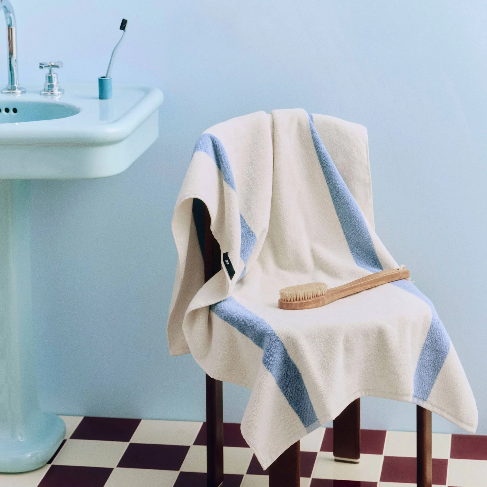 Stripe asciugamano, Dusty blue, 70x140 cm HAY
