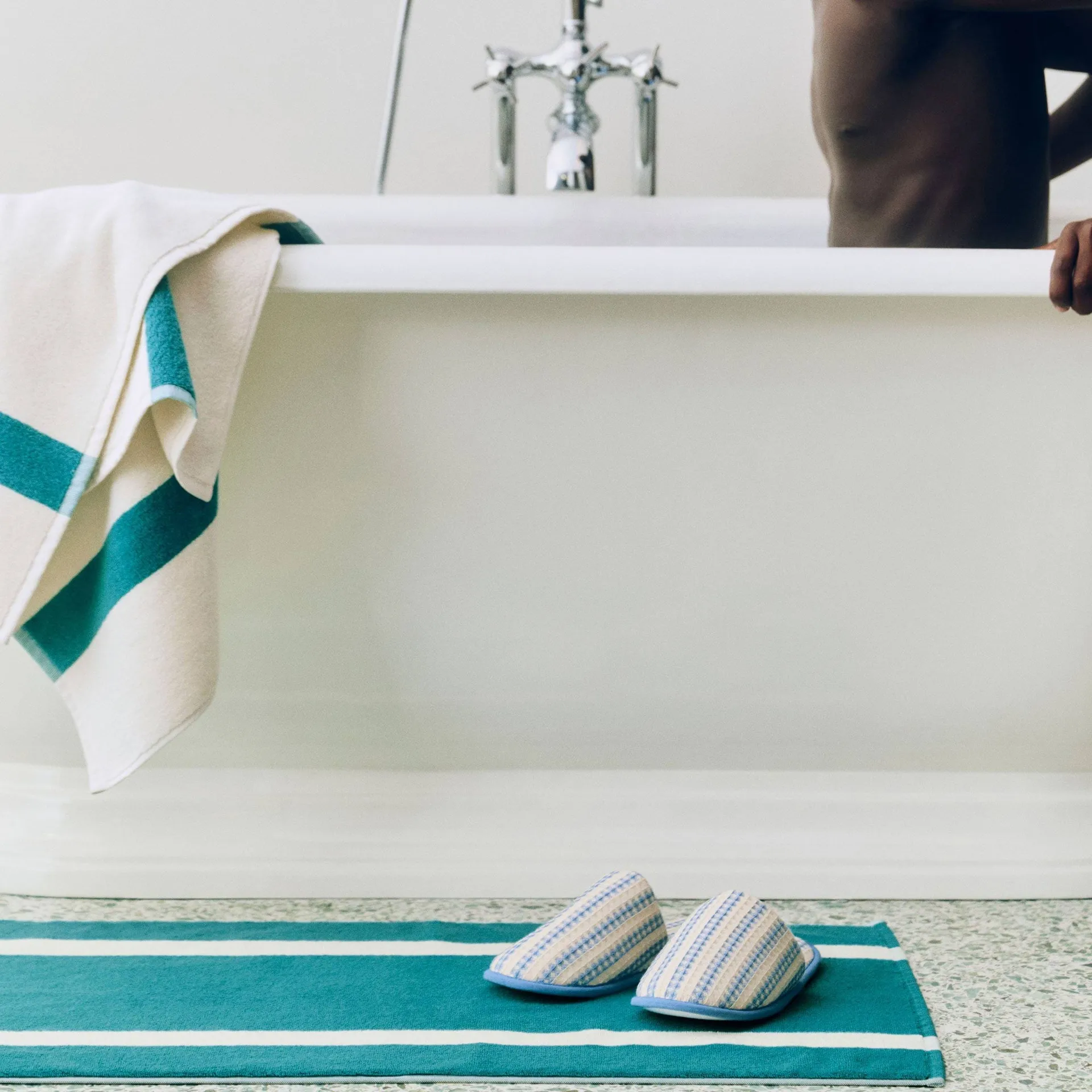 Stripe tappeto da bagno, Petrol blue, 50x80 cm HAY