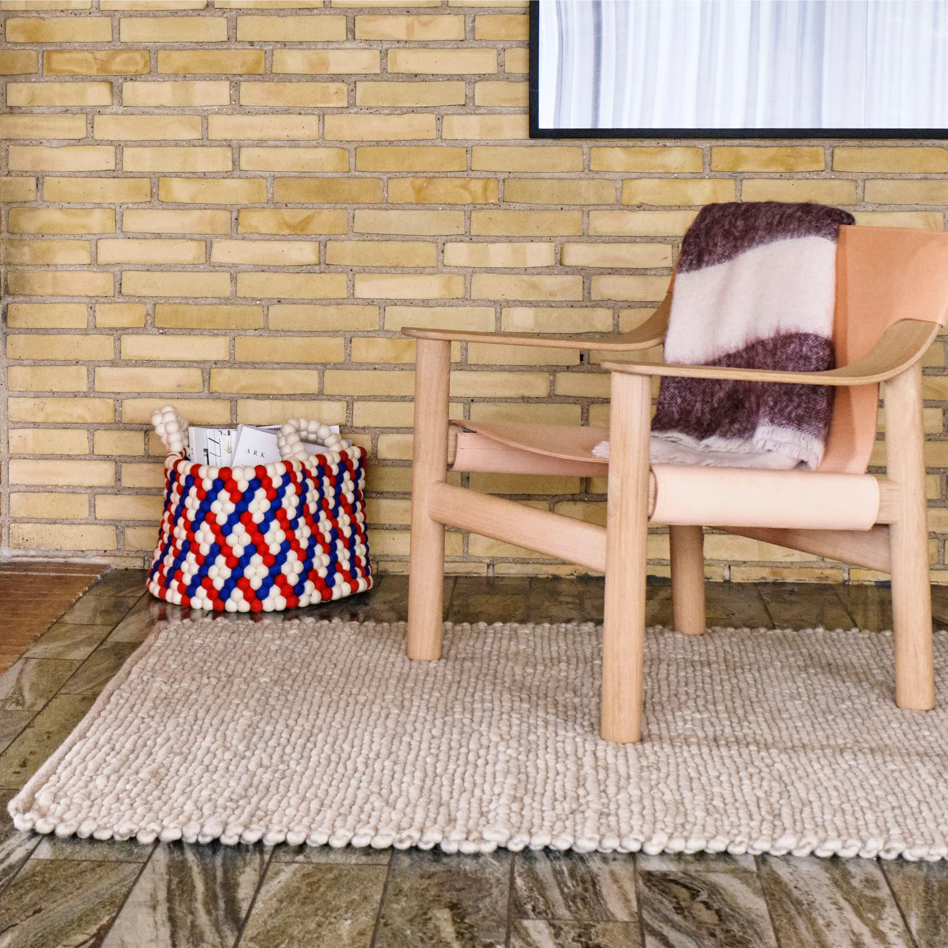 Tappeto in lana Peas Random 140x200 cm, Soft grey HAY