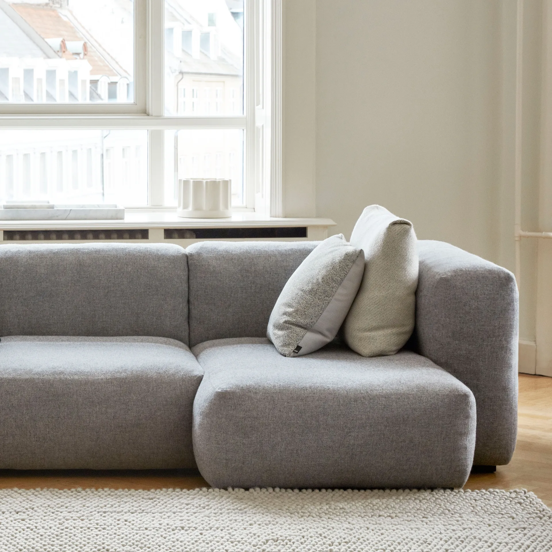 Tappeto in lana Peas Random 170x240 cm, Soft grey HAY