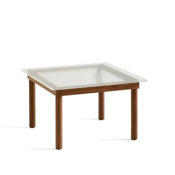 Tavolino da salotto Kofi - Walnut-ribbed glass, 60 cm - HAY