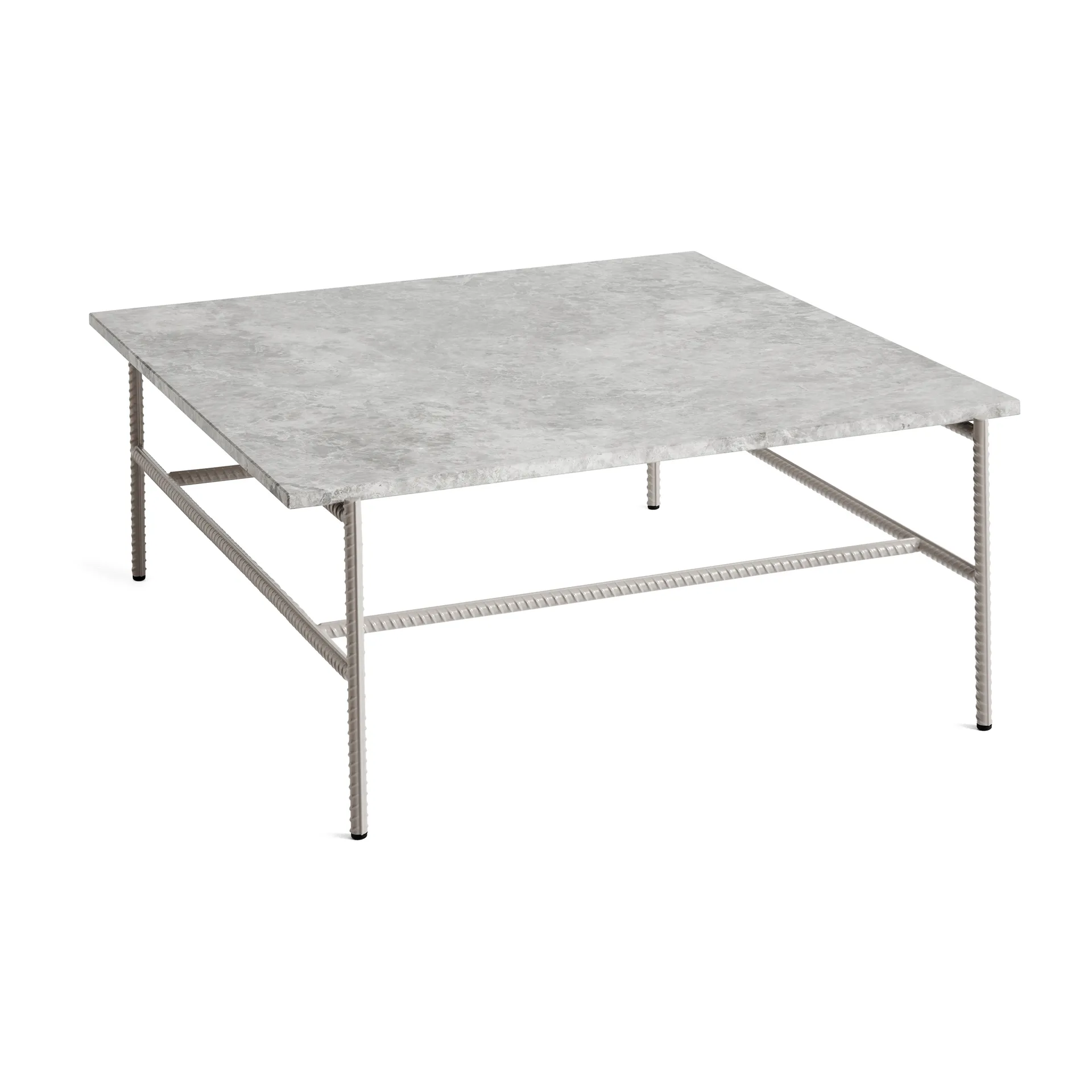 Tavolino da salotto Rebar 80x84x33 cm, Grey marble-fossil HAY