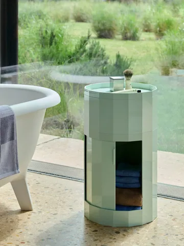 Tavolino Facet Cabinet high piedi/ruote 66 cm - Soft mint - HAY