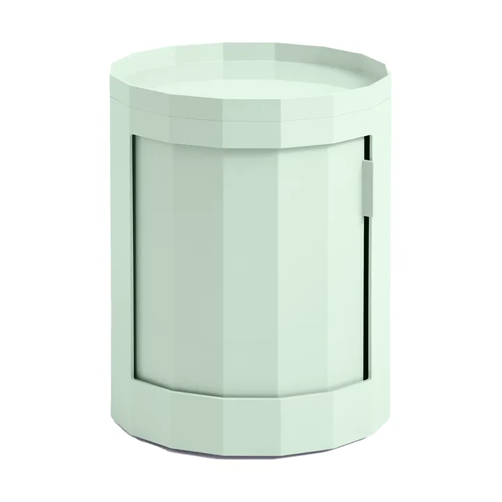 Tavolino Facet Cabinet low piedi/ruote 49 cm - Soft mint - HAY