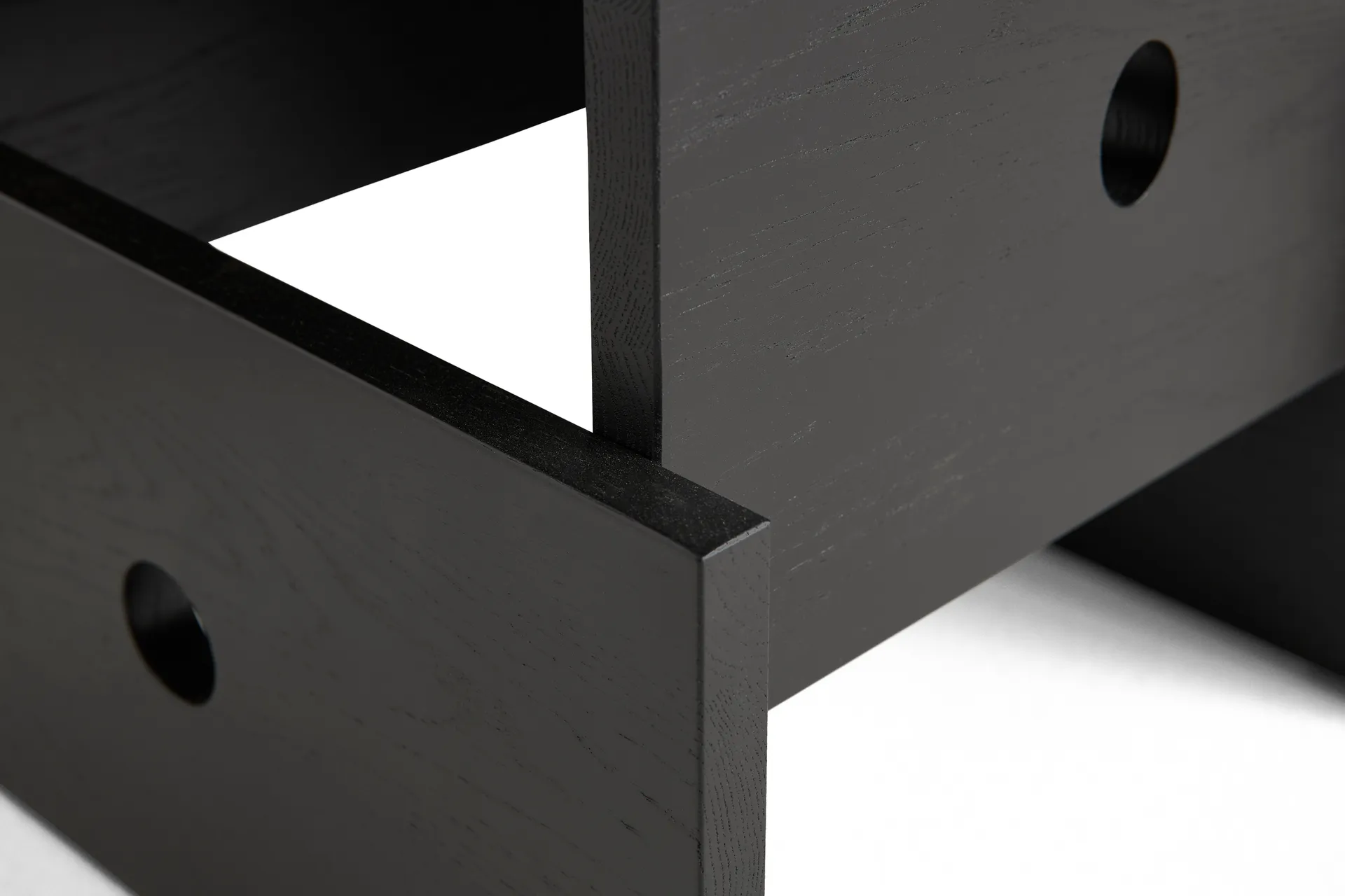 Tavolino Wood Box , Rovere verniciato nero HAY