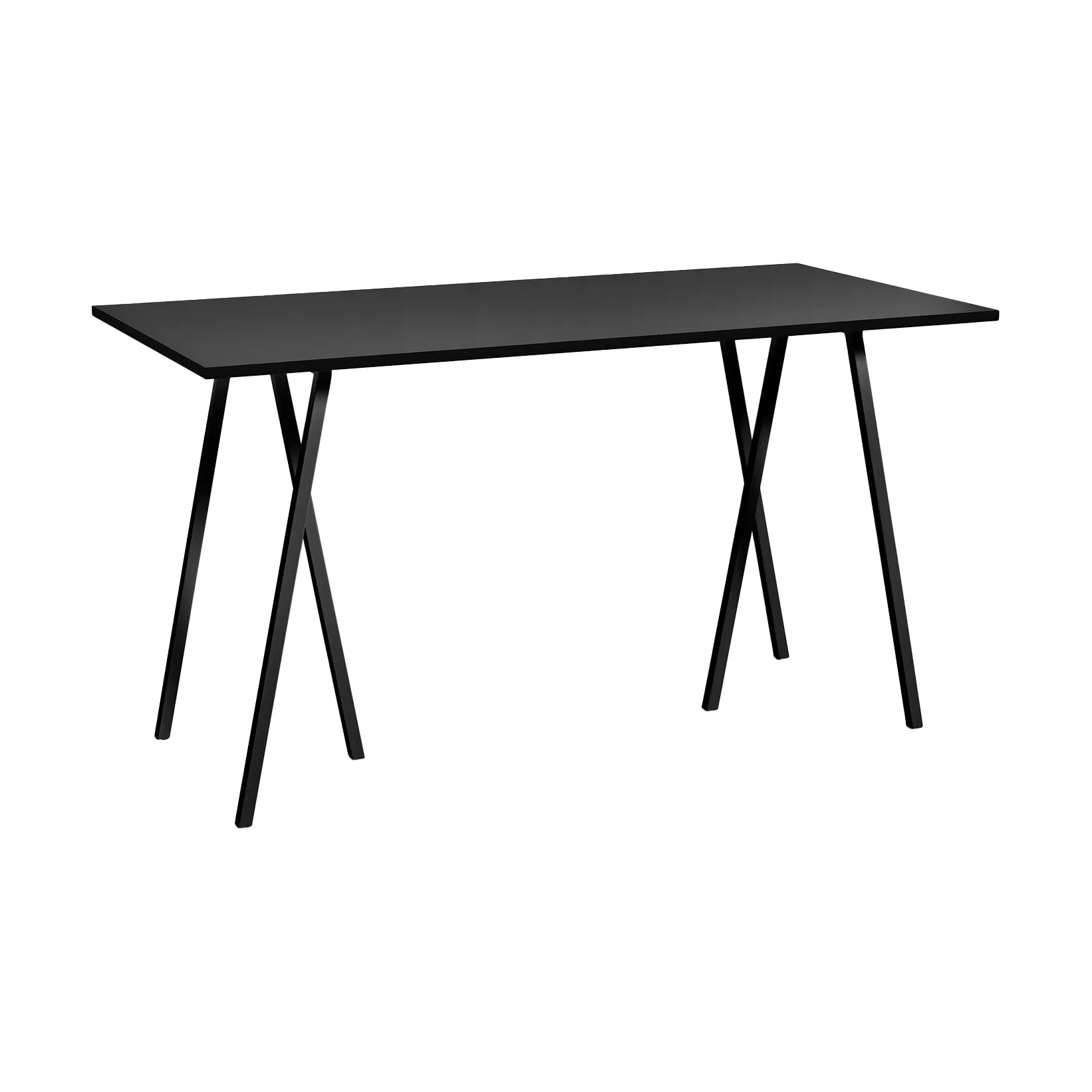 Tavolo da bar Loop Stand incl. support 87,5x180 cm, Black-black linoleum-black ash HAY