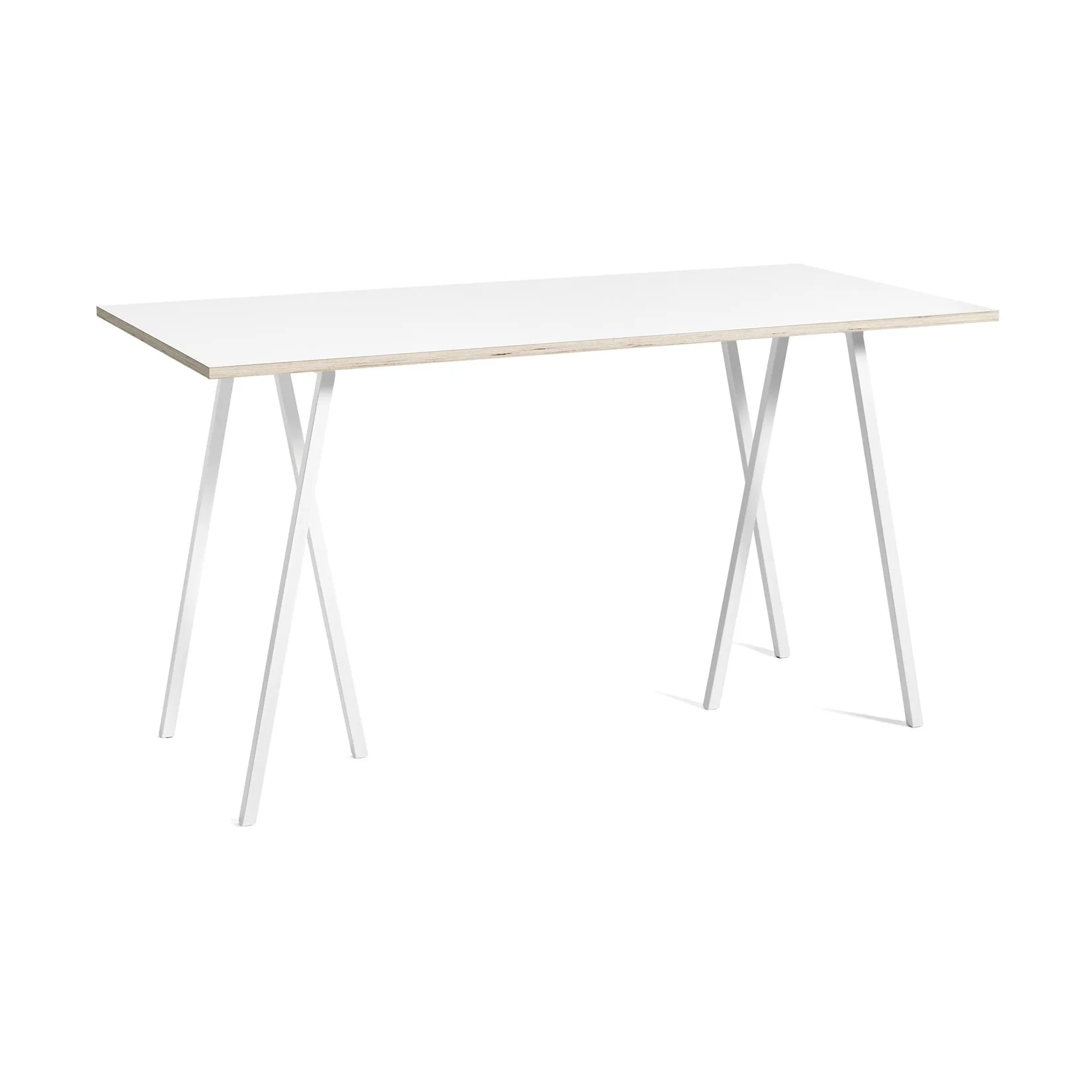 Tavolo da bar Loop Stand incl. support 87,5x180 cm, White-white laminate-plywood HAY