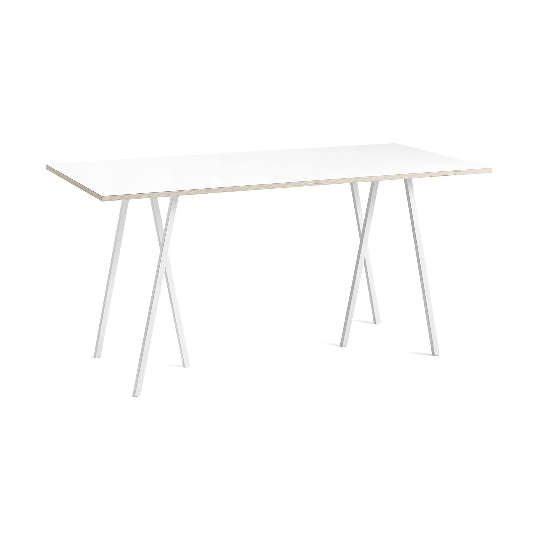 Tavolo da bar Loop Stand incl. support 92,5x200 cm, White-white laminate-plywood HAY
