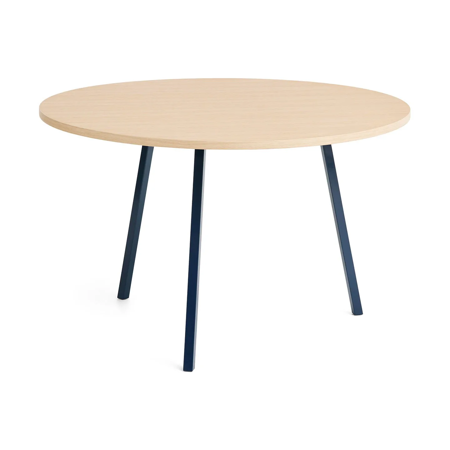 Tavolo da pranzo Loop Stand Ø120 cm, Deep blue-clear lacq. oak HAY