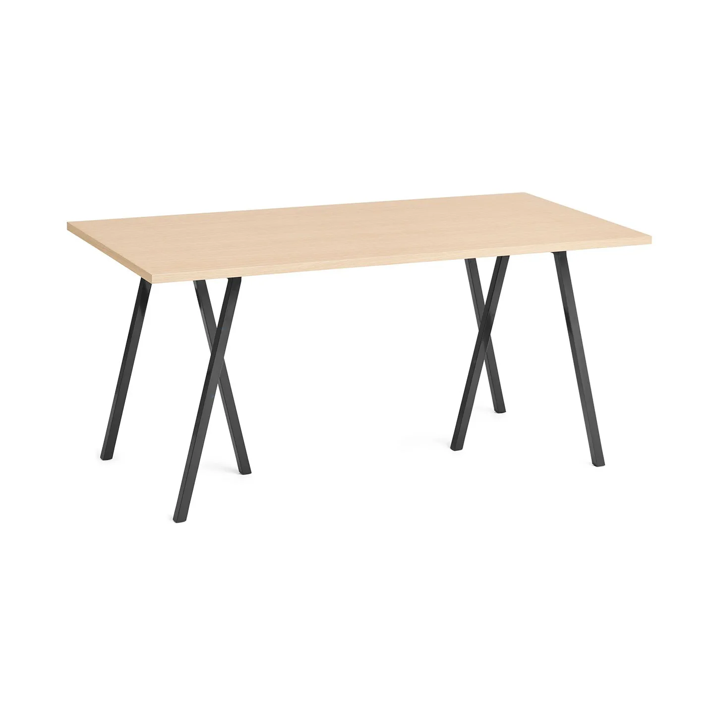 Tavolo da pranzo Loop Stand 77,5x160 cm, Black-black linoleum-lacq. oak HAY