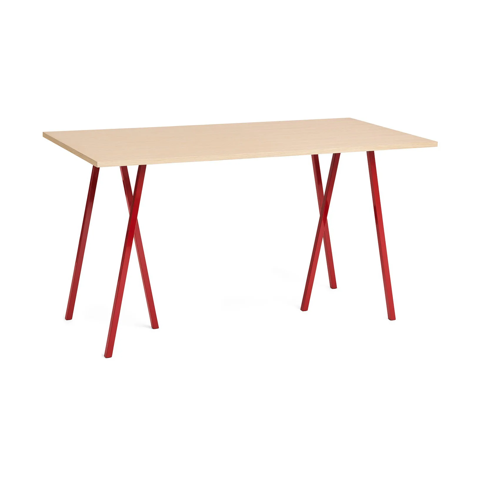 Tavolo da pranzo Loop Stand 87,5x180 cm, Maroon red-clear lacq. oak HAY