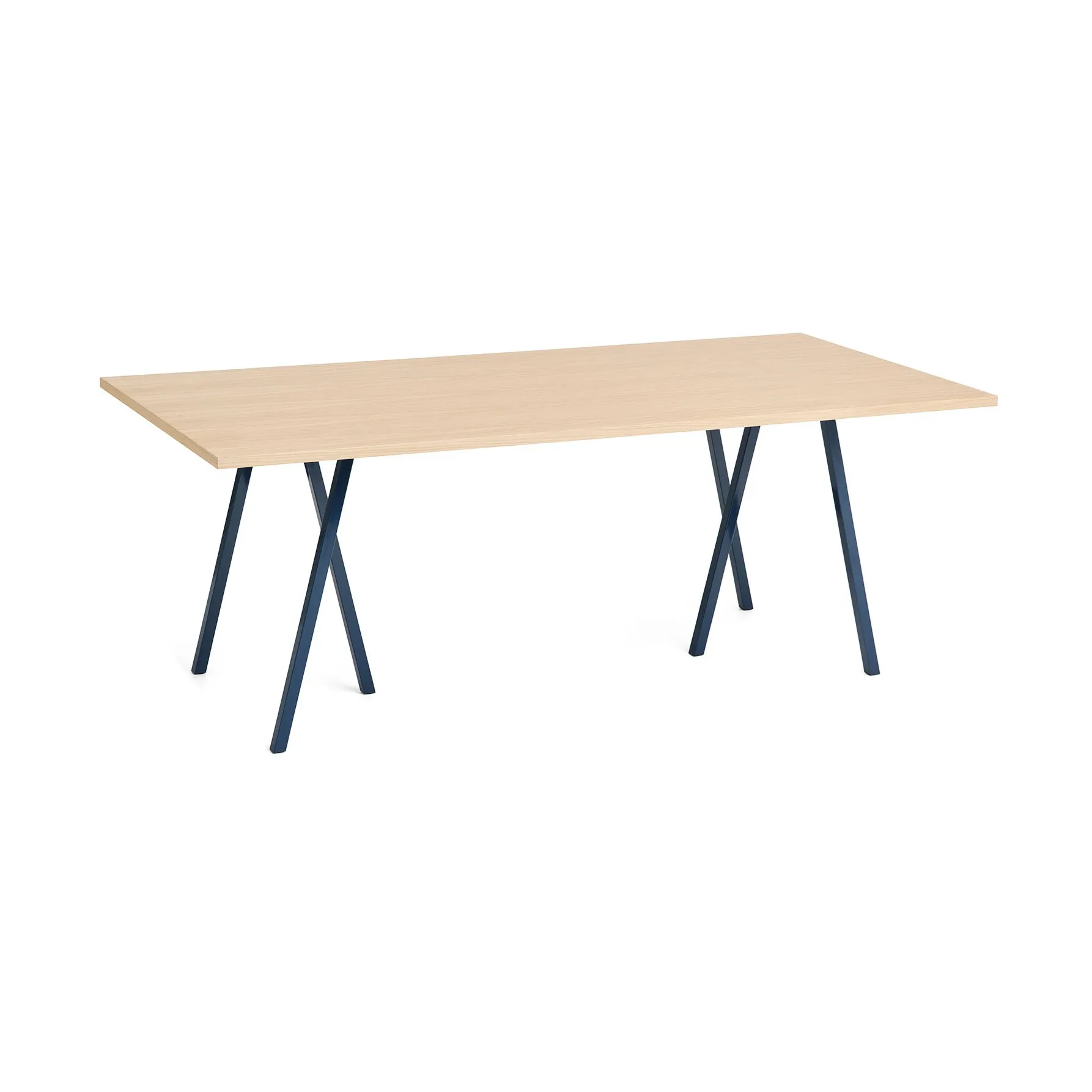Tavolo da pranzo Loop Stand 92,5x200 cm, Deep blue-clear lacq. oak HAY