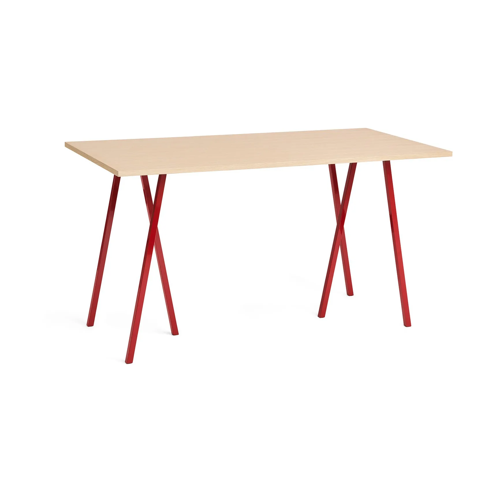 Tavolo da pranzo Loop Stand incl. support 87,5x180 cm, Maroon red-clear lacq. oak HAY