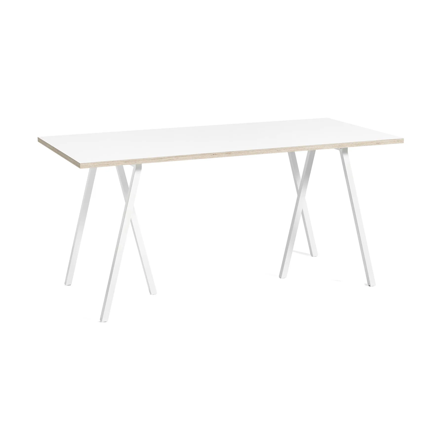 Tavolo da pranzo Loop Stand incl. support 87,5x180 cm, White-white laminate-plywood HAY