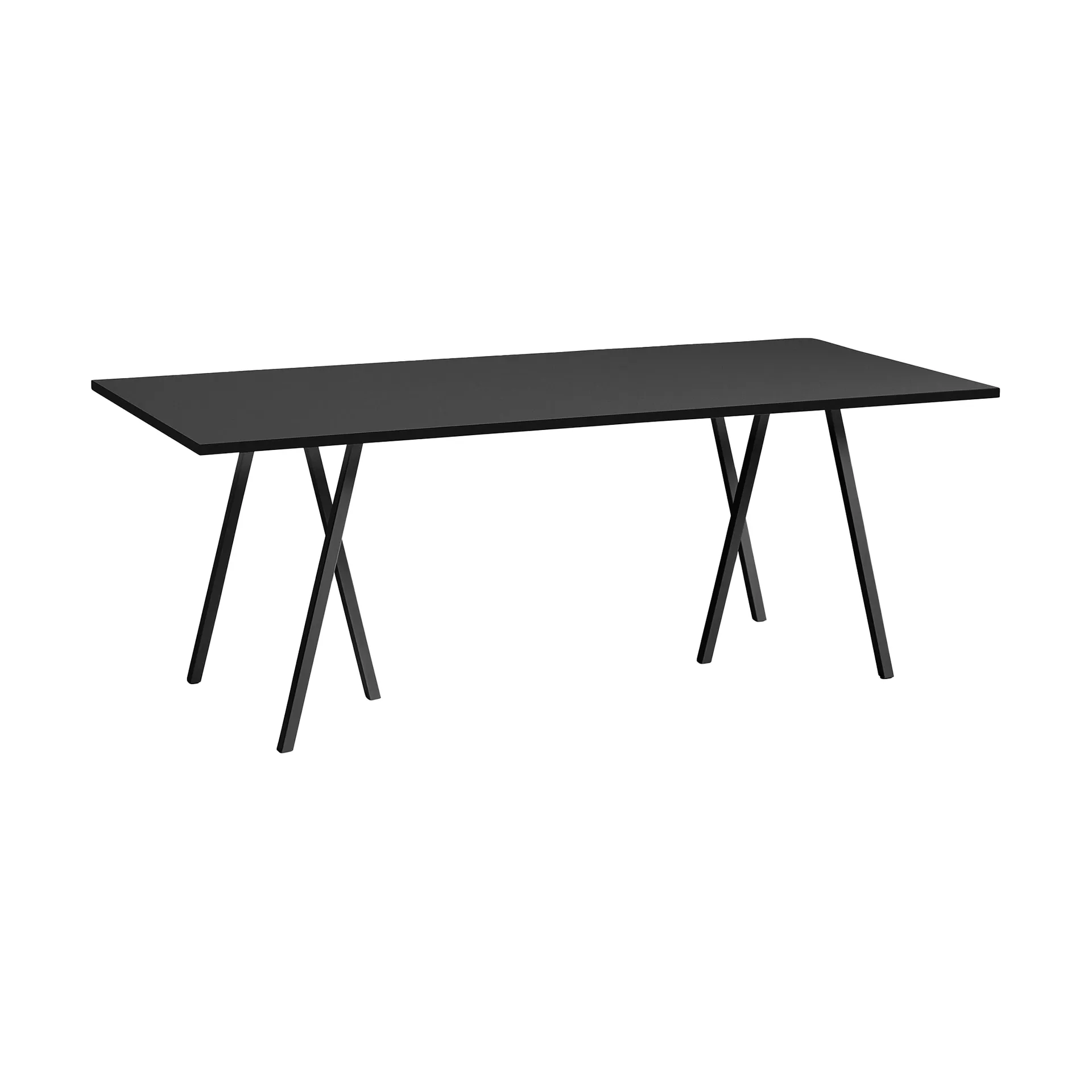 Tavolo da pranzo Loop Stand incl. support 92,5x200 cm, Black-black linoleum-black ash HAY