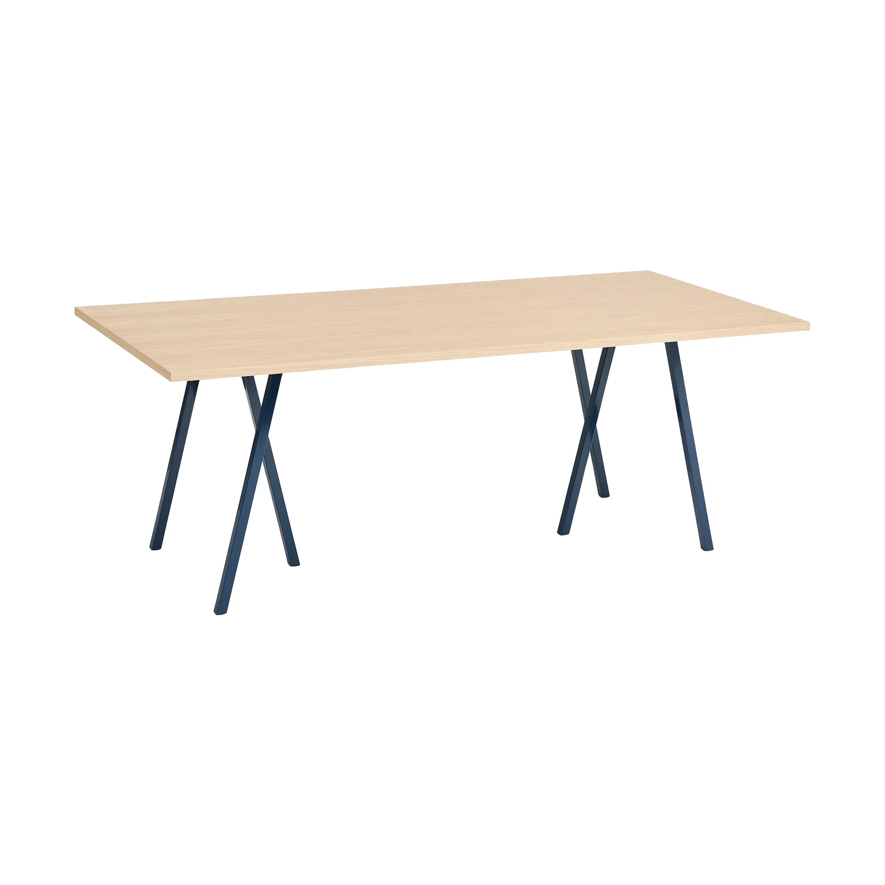 Tavolo da pranzo Loop Stand incl. support 92,5x200 cm, Deep blue-clear lacq. oak HAY