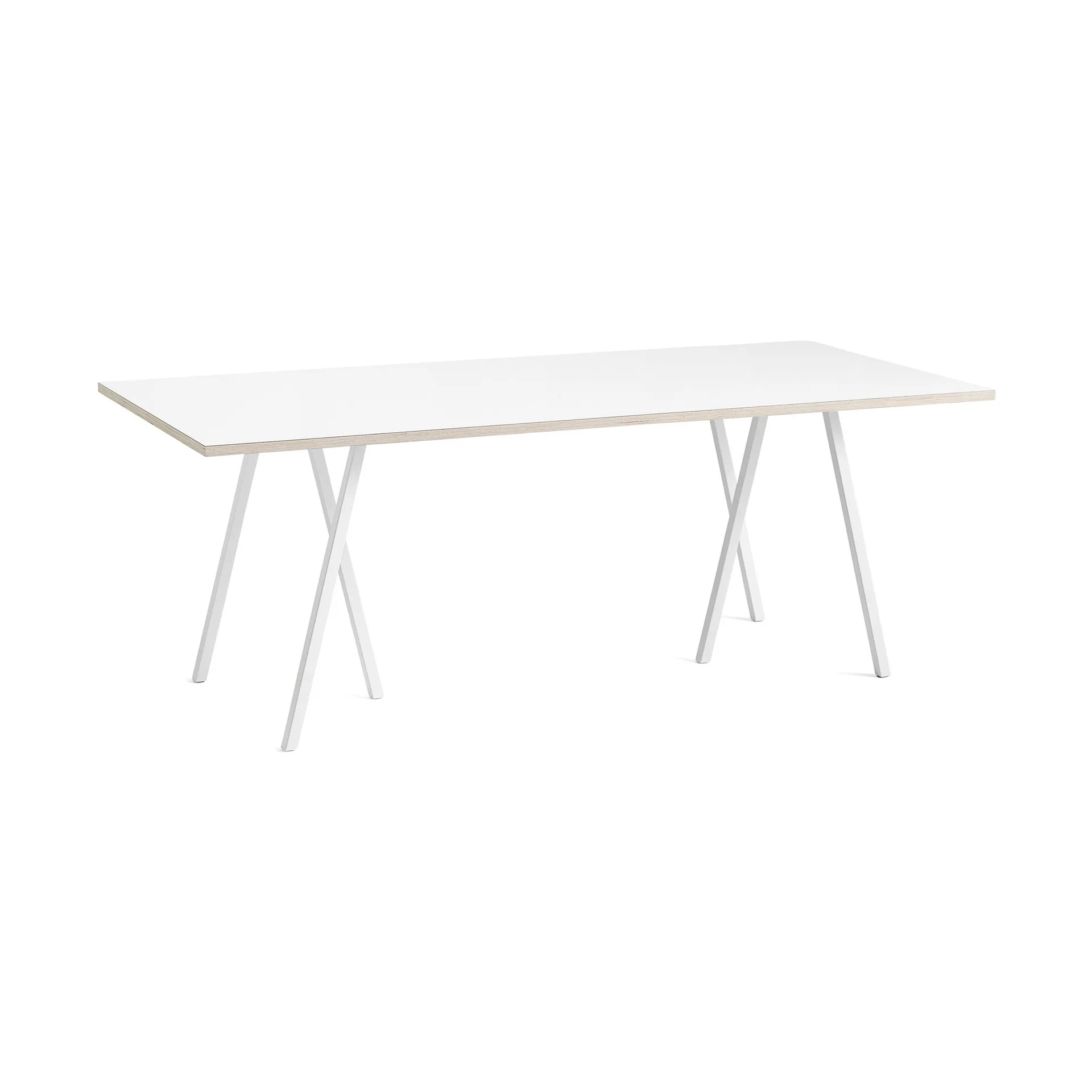 Tavolo da pranzo Loop Stand incl. support 92,5x200 cm, White-white laminate-plywood HAY