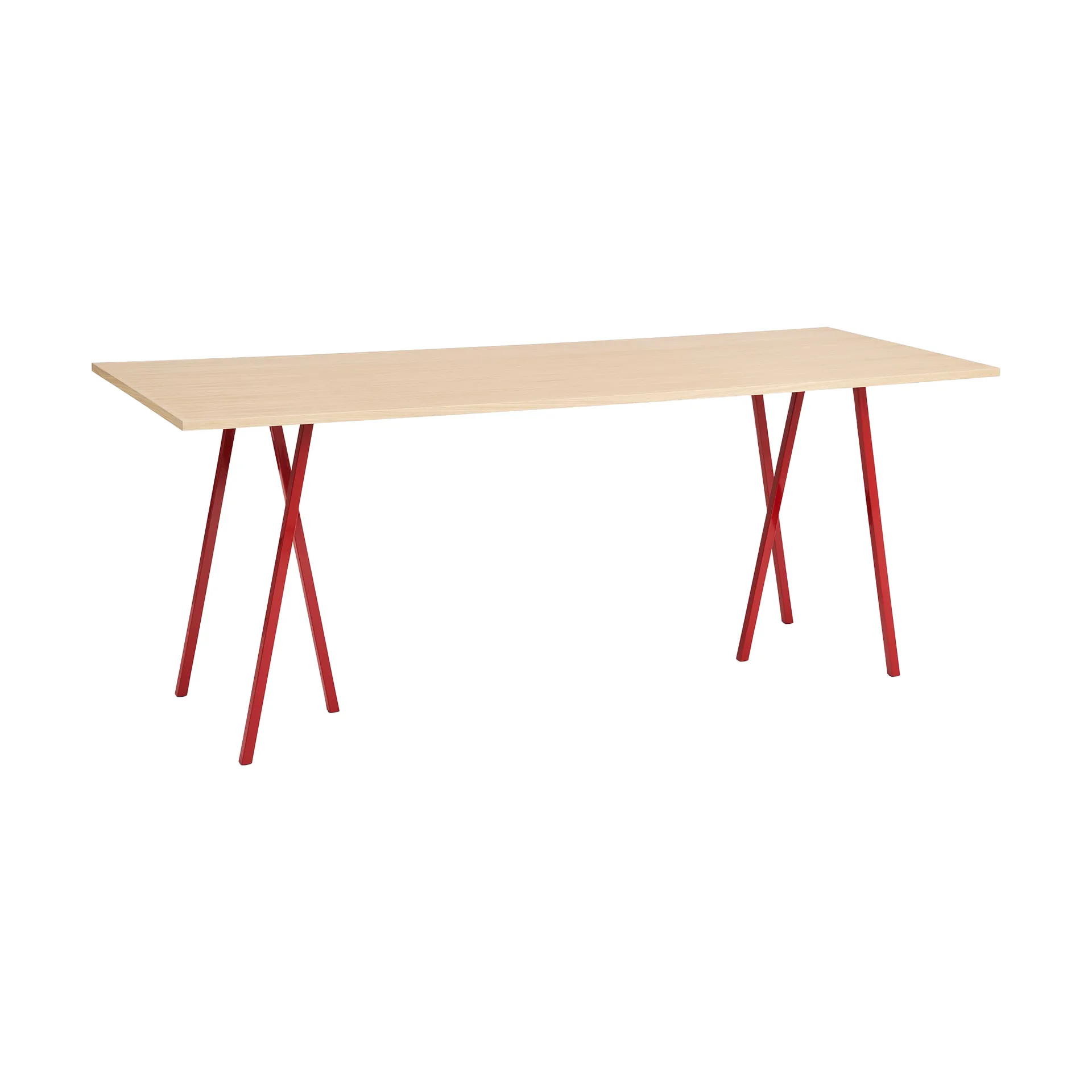 Tavolo da pranzo Loop Stand incl. support 92,5x250 cm, Maroon red-clear lacq. oak HAY