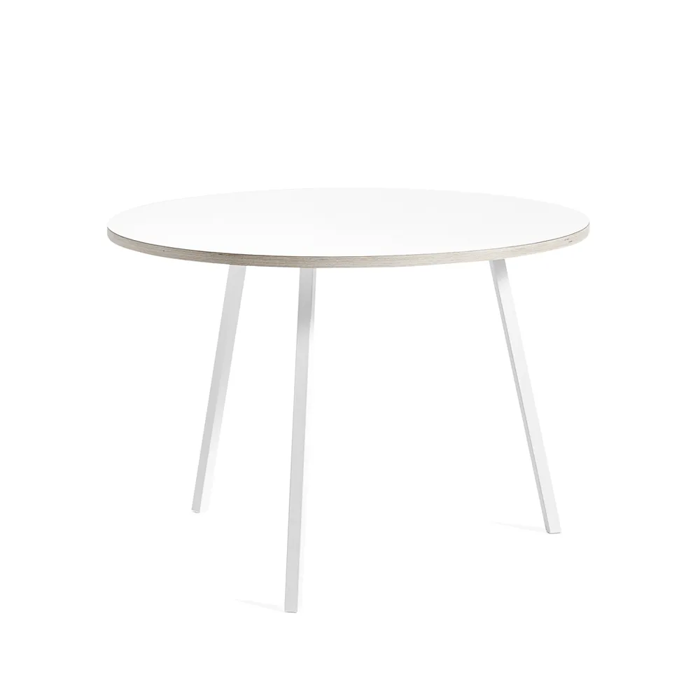 Tavolo da pranzo rotondo Loop Stand, White laminate-white, Ø105 cm HAY