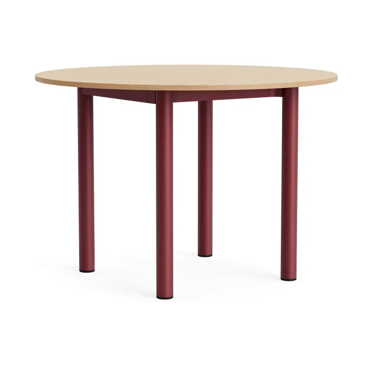 Tavolo rotondo Annex - Rovere laccato - alluminio rosso opaco, Ø110 cm - HAY