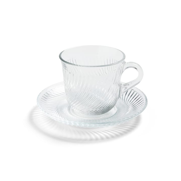 Tazza con piattino Pirouette 15 cl, trasparente HAY