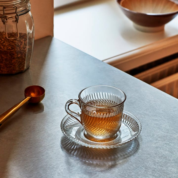 Tazza con piattino Pirouette 15 cl, trasparente HAY