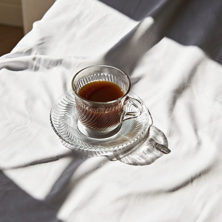 Tazza con piattino Pirouette 15 cl, trasparente HAY