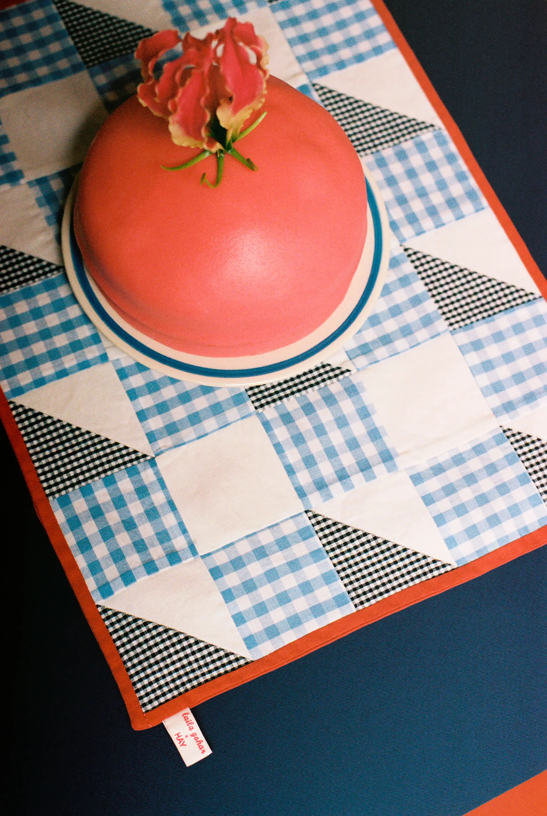Tovaglietta Sobremesa 31x45 cm, Check blue HAY