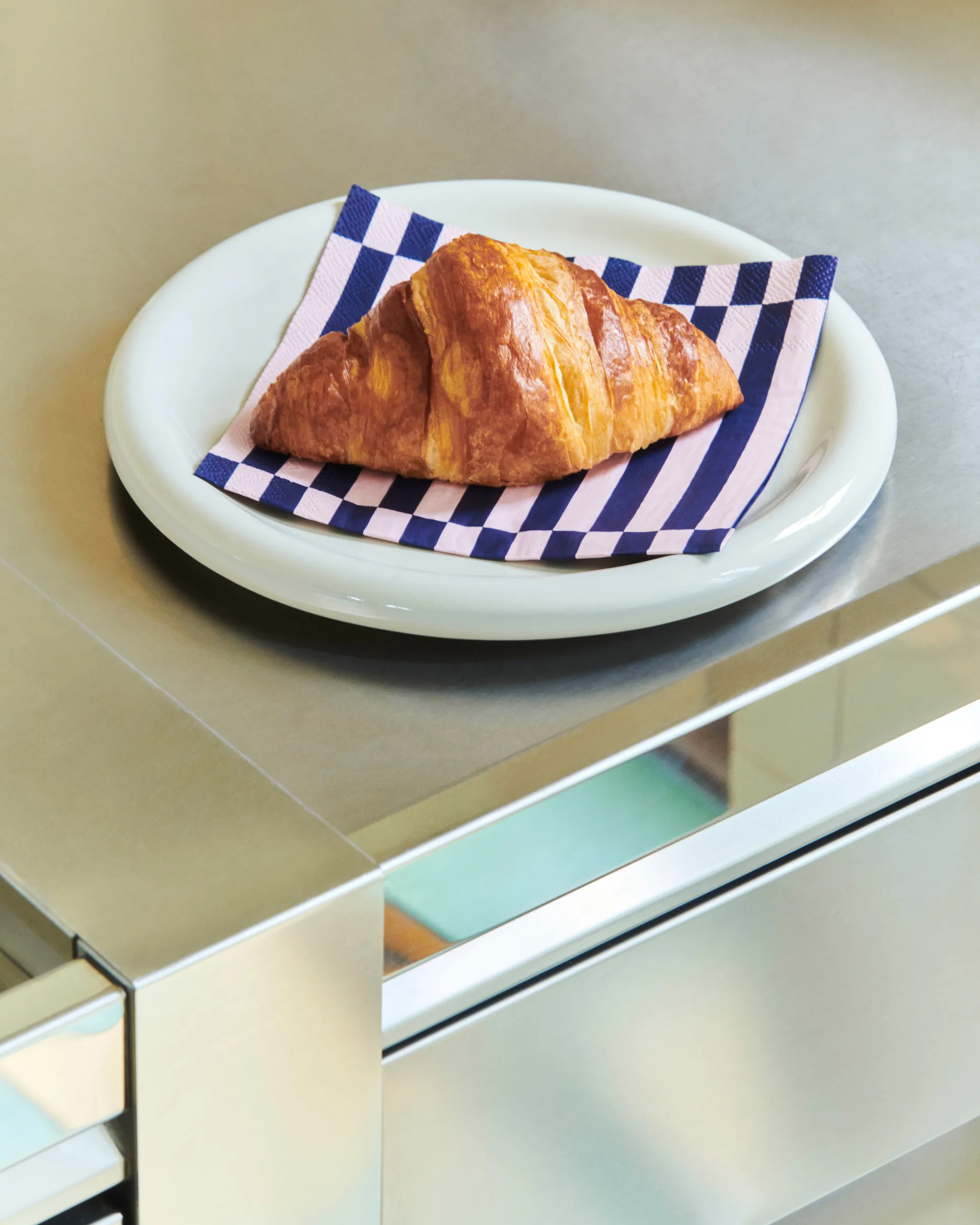 Tovaglioli da cena a righe Pattern 40x40 cm, confezione da 20, Light pink-dark blue pillar HAY