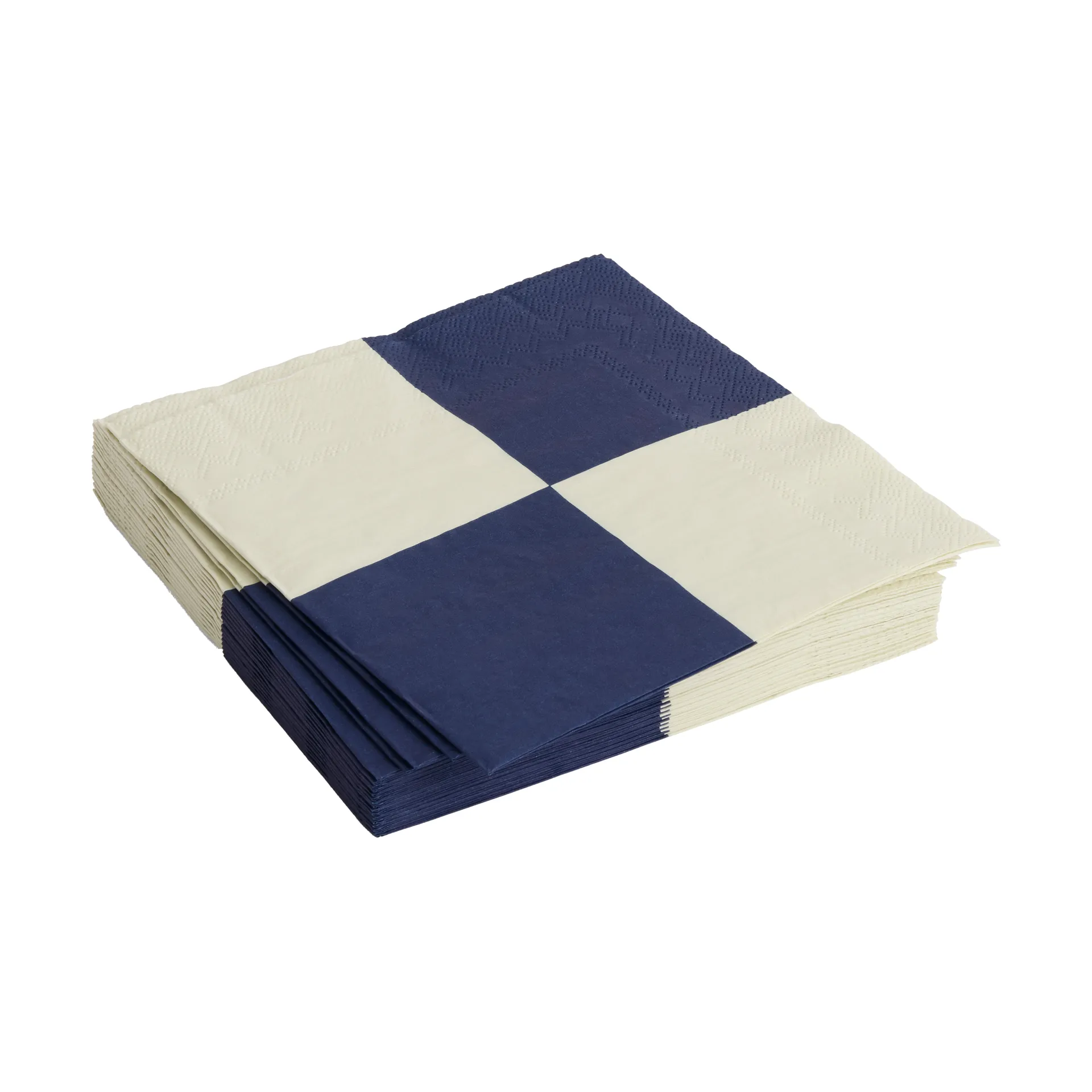 Tovaglioli da pranzo a quadretti Pattern 33x33 cm, confezione da 20, Off white-dark blue L HAY