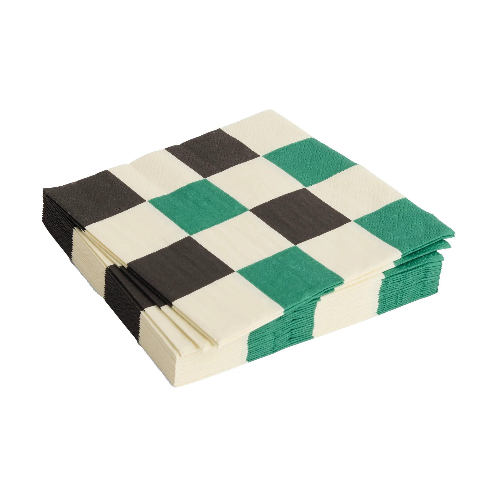 Tovaglioli da pranzo a quadretti Pattern 33x33 cm, confezione da 20, Off white-green-black M HAY