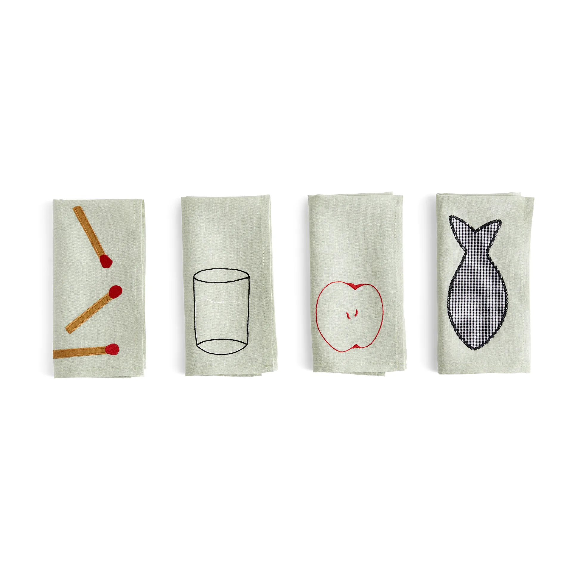 Tovagliolo di lino Sobremesa 45x45 cm 4 pezzi, Verde HAY