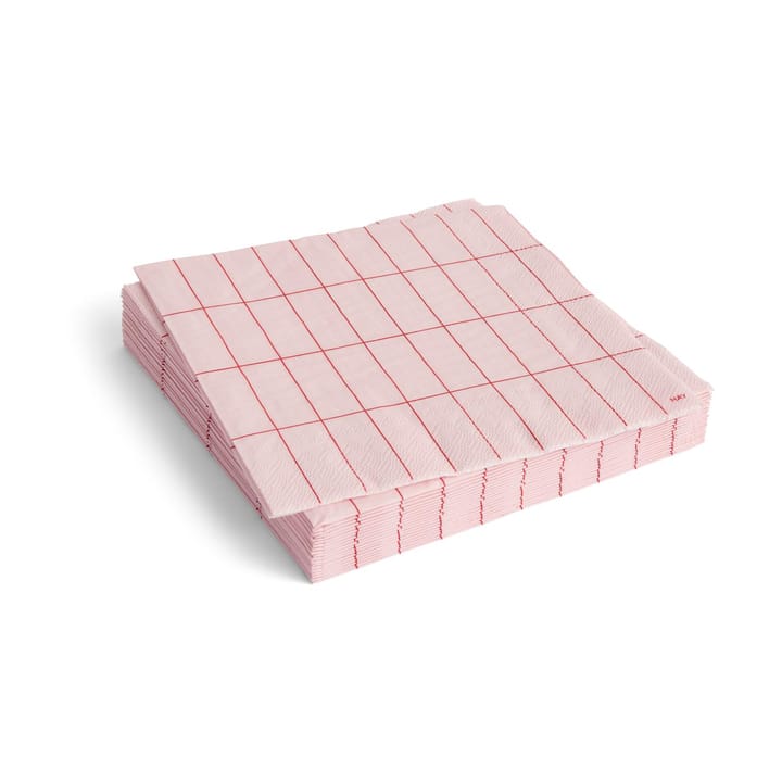 Tovagliolo Pattern Dinner 40x40 cm confezione da 20 - Rosa chiaro-red grid - HAY
