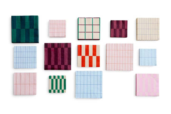 Tovagliolo Pattern Lunch 33x33 cm confezione da 20, Off white-argento-green braid check HAY