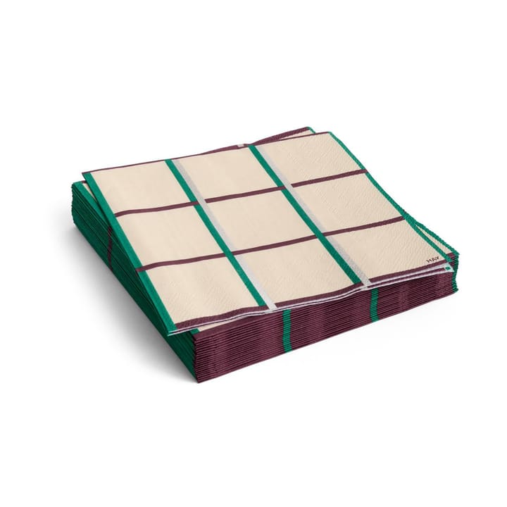 Tovagliolo Pattern Lunch 33x33 cm confezione da 20 - Off white-argento-green braid check - HAY