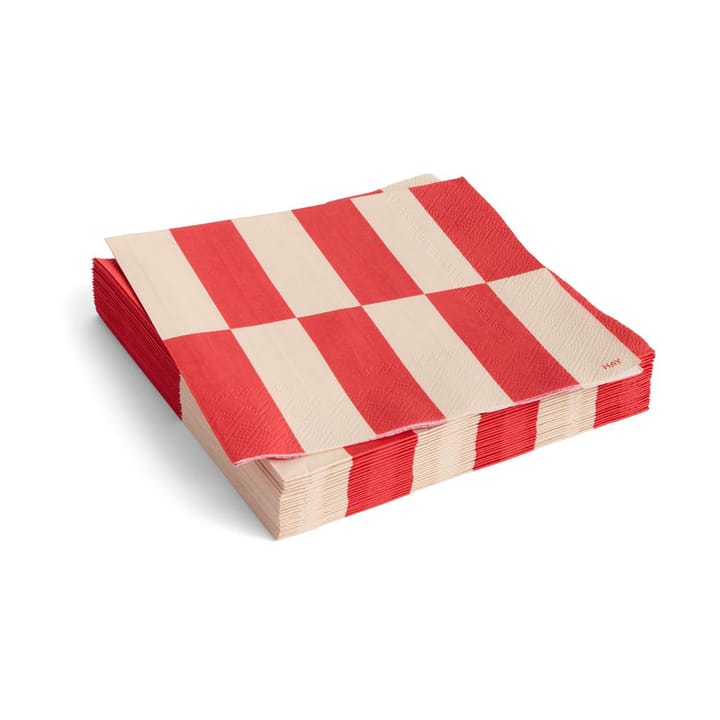 Tovagliolo Pattern Lunch 33x33 cm confezione da 20 - Off white-rosso - HAY