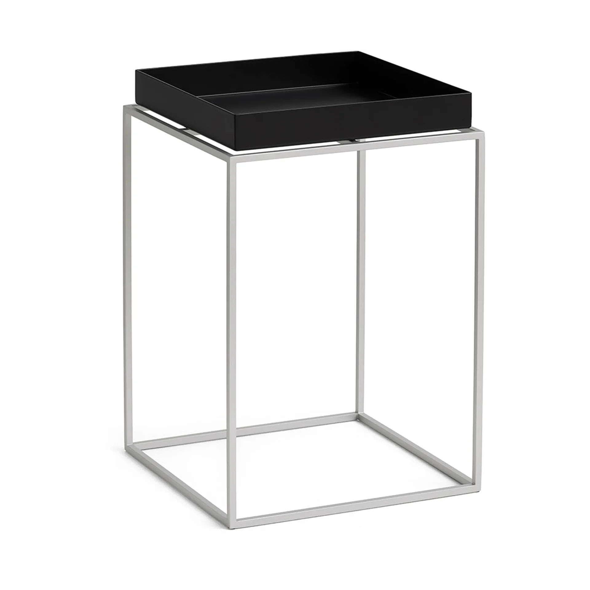 Tray Table tavolino medio, Black-silicone grigio, 30x30x44 cm HAY