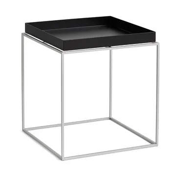 Tray Table tavolino medio - Black-silicone grigio, 40x40x44 cm - HAY