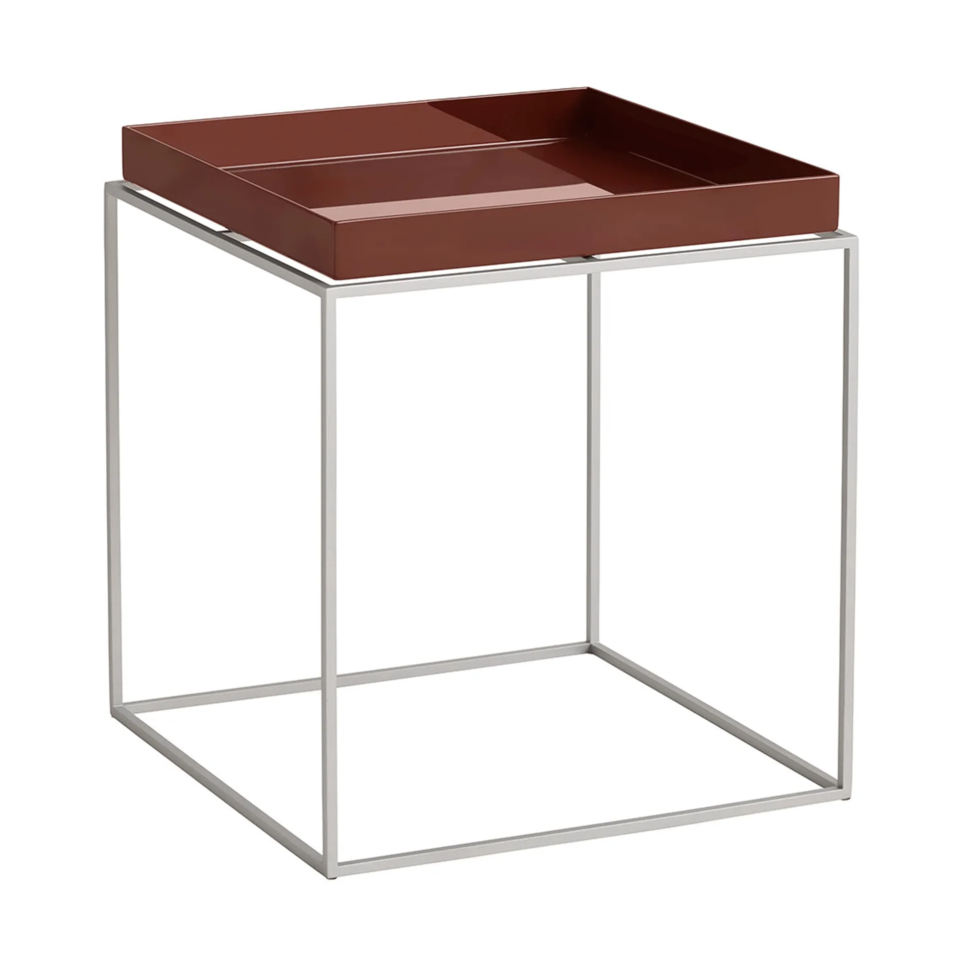 Tray Table tavolino medio, Chocolate in silicone grigio, 40x40x44 cm HAY