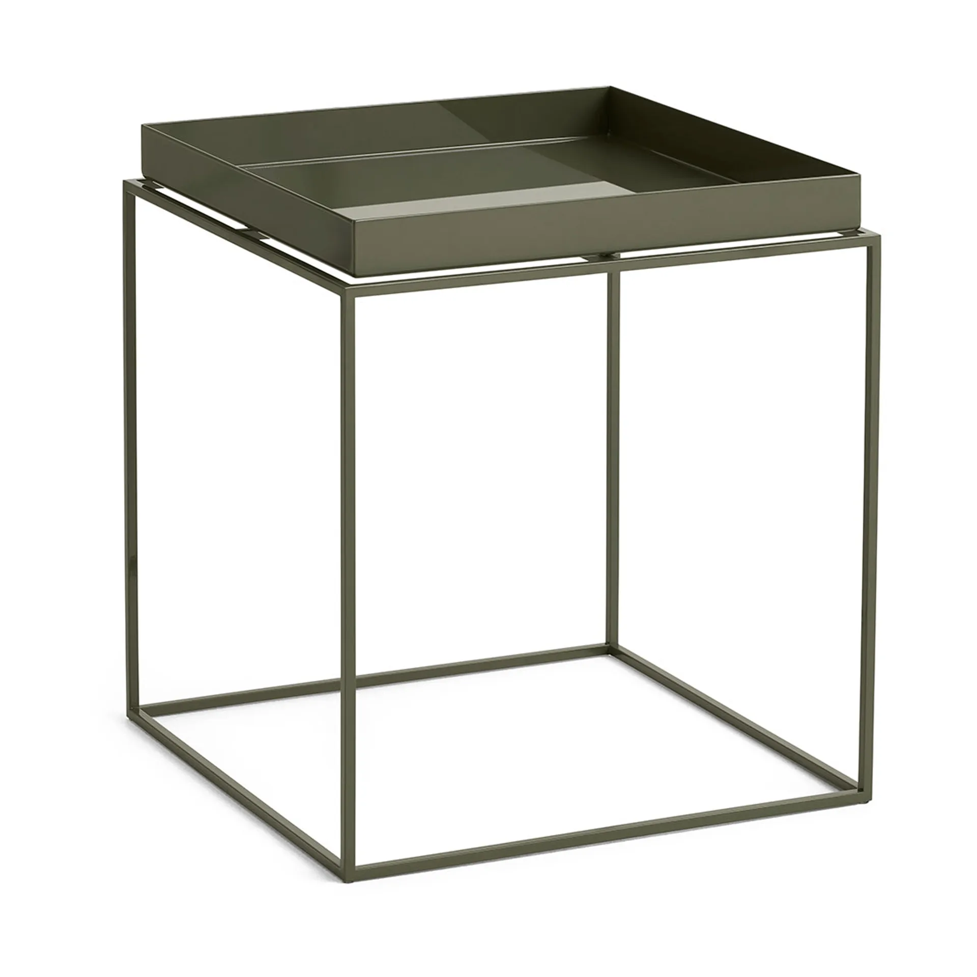 Tray Table tavolino medio, Verde oliva, 40x40x44 cm HAY