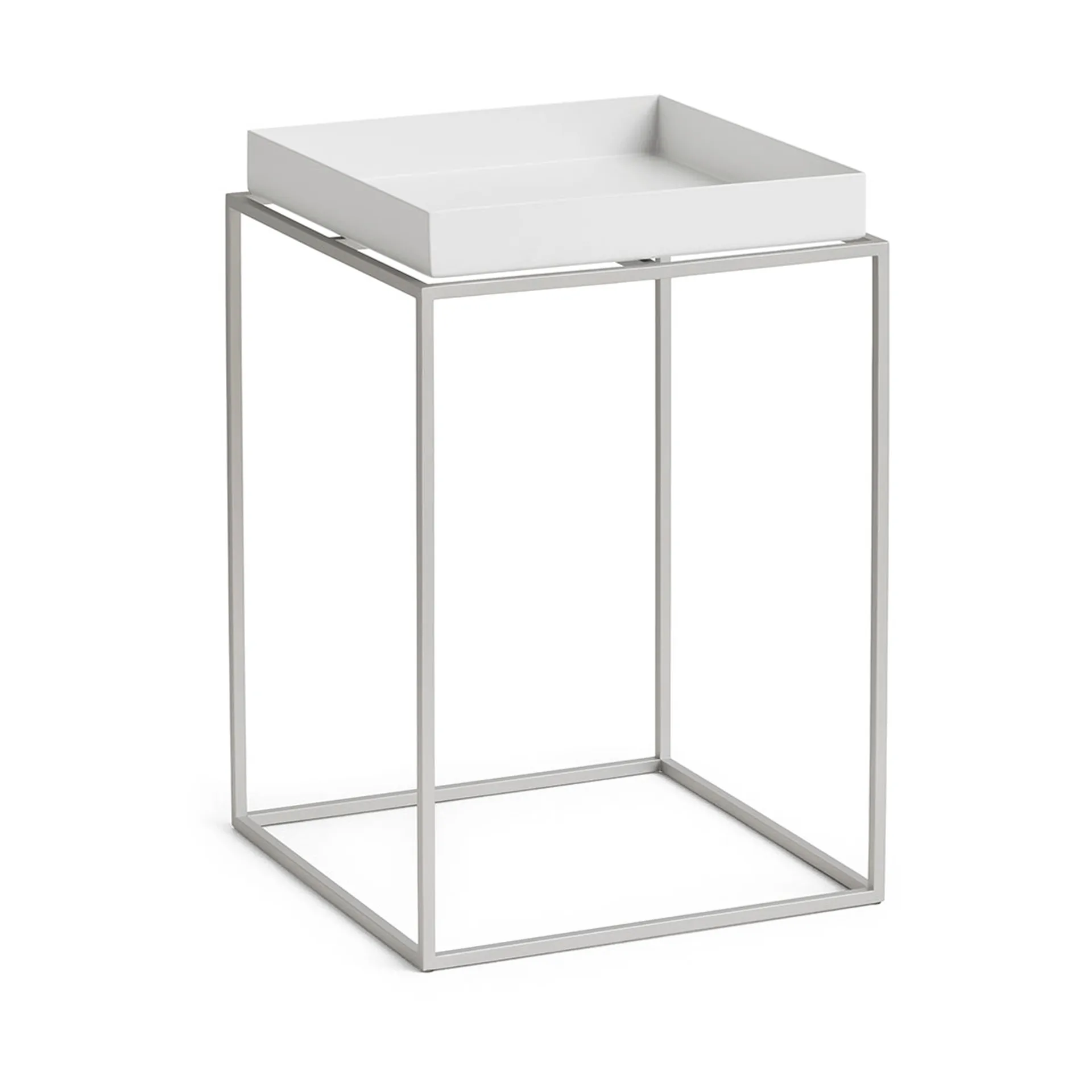 Tray Table tavolino medio, White-silicone grigio, 30x30x44 cm HAY