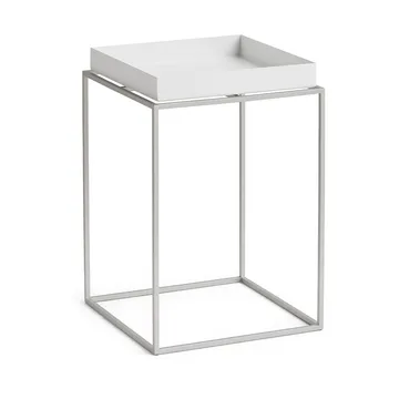 Tray Table tavolino medio - White-silicone grigio, 30x30x44 cm - HAY