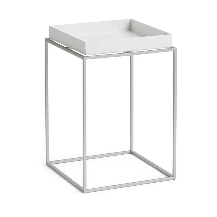 Tray Table tavolino medio - White-silicone grigio, 30x30x44 cm - HAY