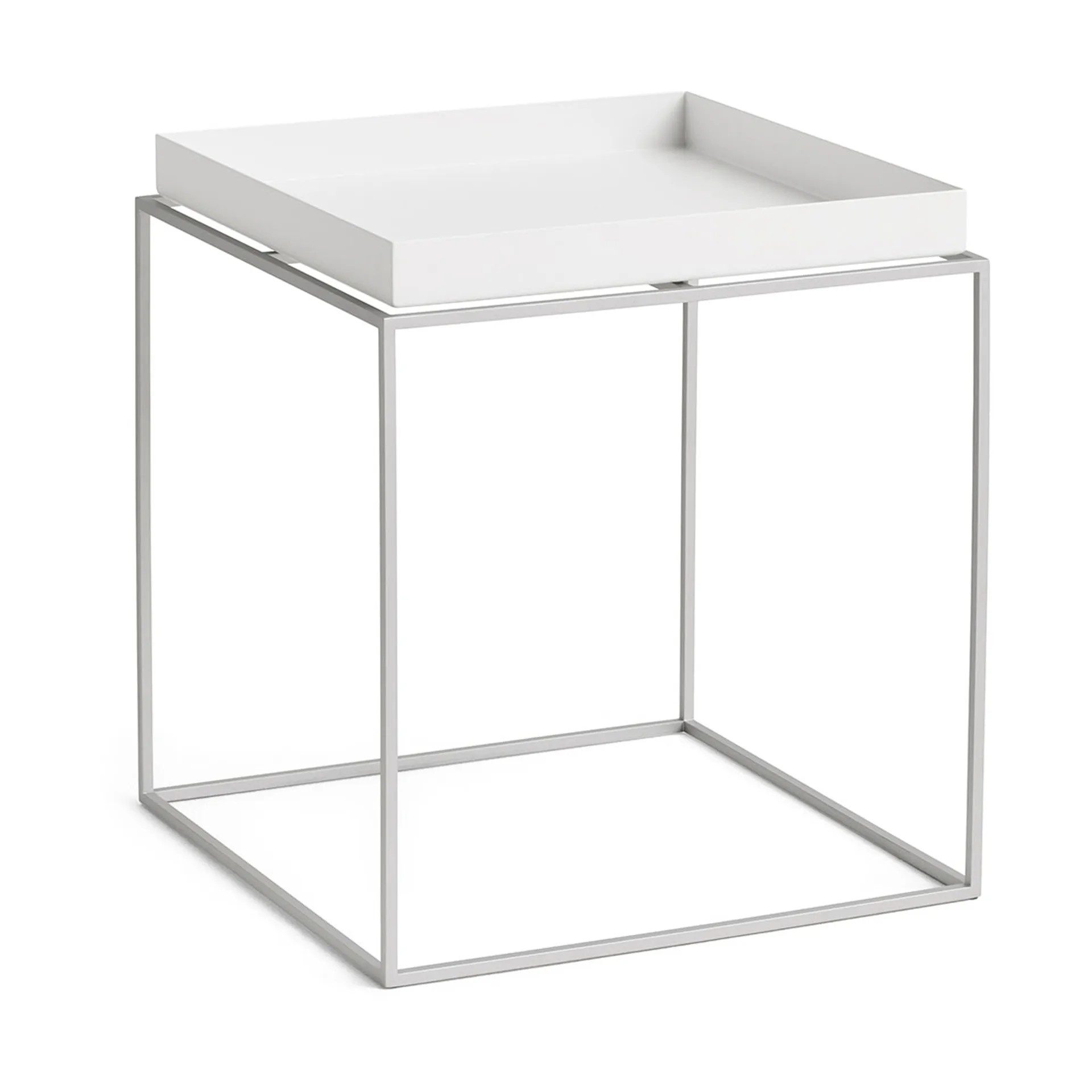 Tray Table tavolino medio, White-silicone grigio, 40x40x44 cm HAY