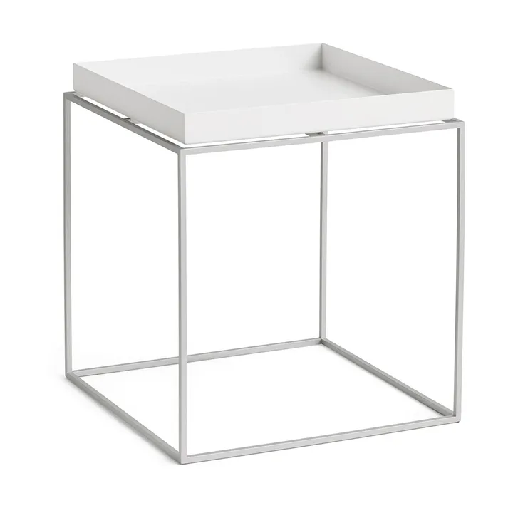 Tray Table tavolino medio - White-silicone grigio, 40x40x44 cm - HAY