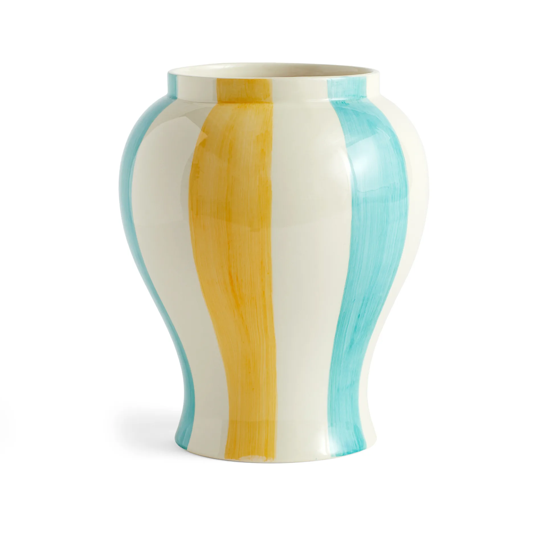 Vaso Sobremesa stripe L 25 cm, Verde-giallo HAY