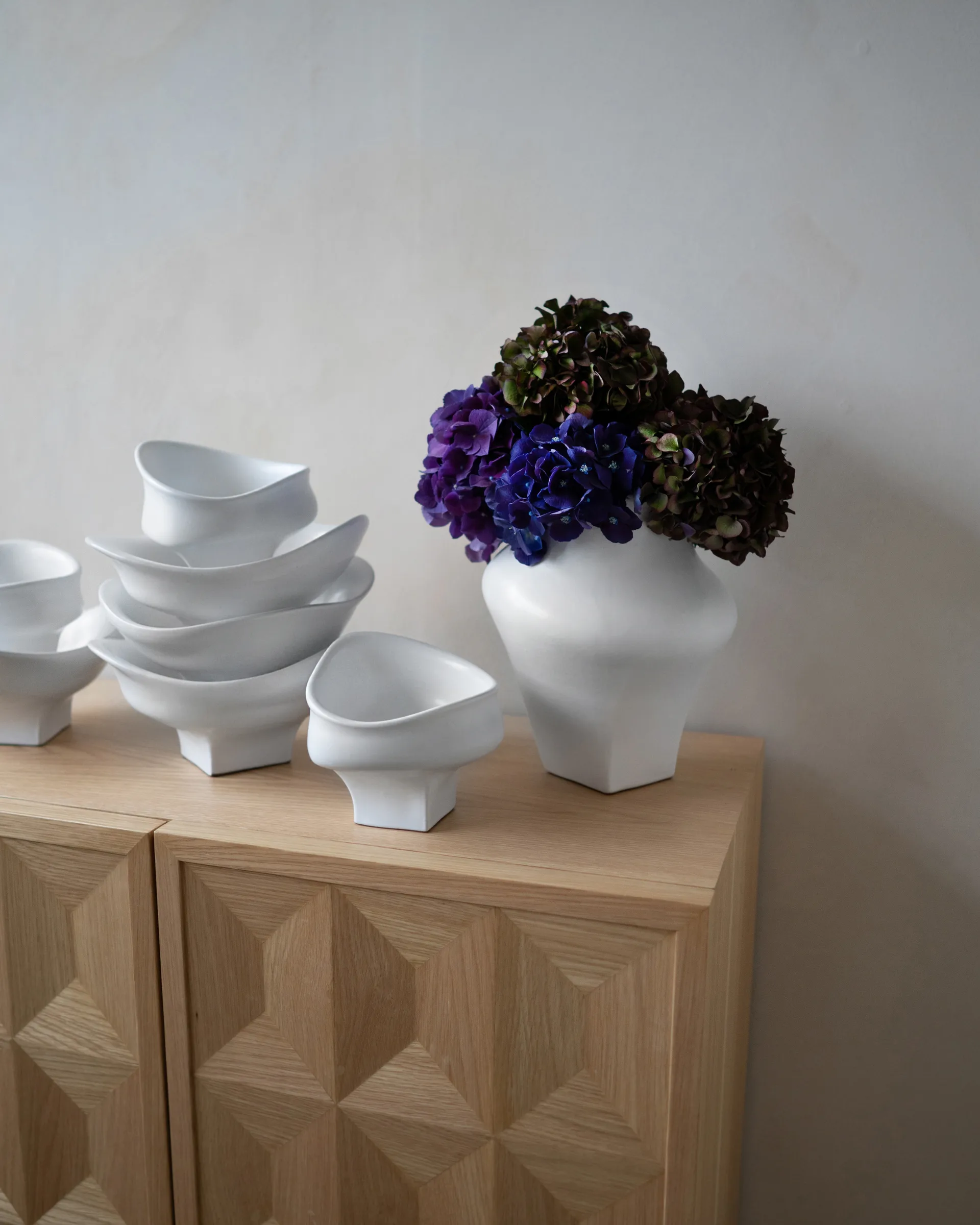 Vaso Nami 20 cm, Bianco Hein Studio