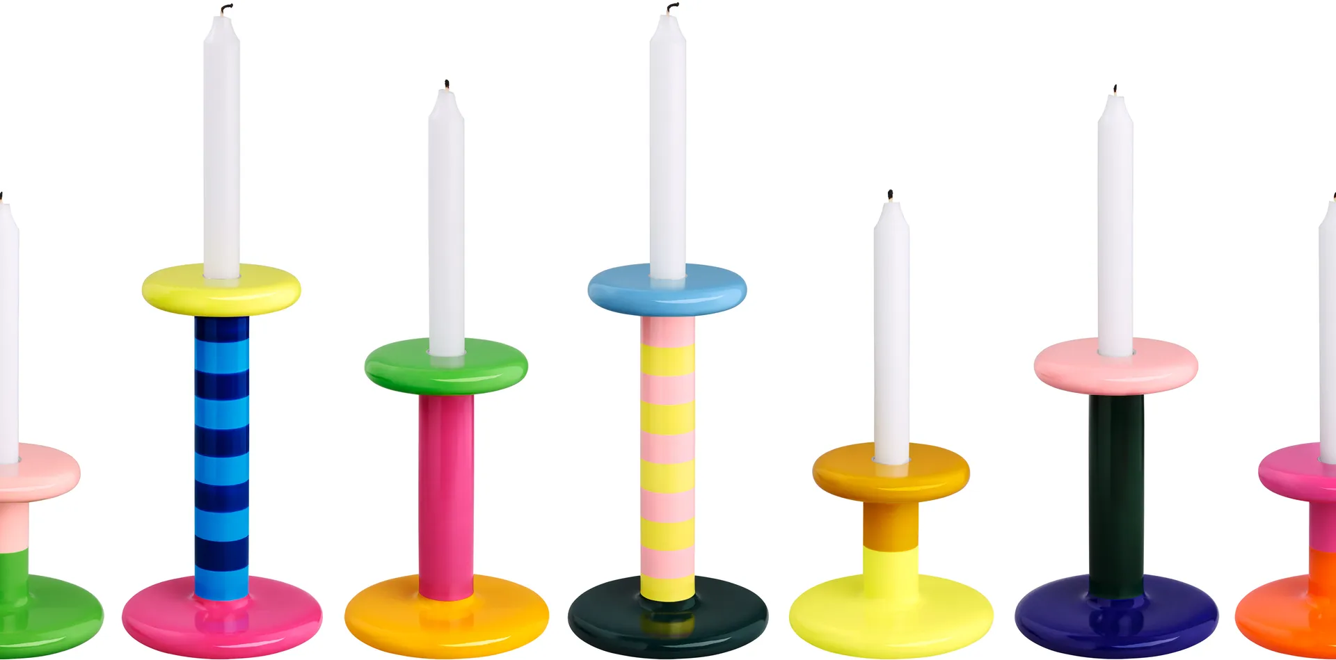 Candeliere Pesa High 23 cm, Sky blue-night blue stripe Hem