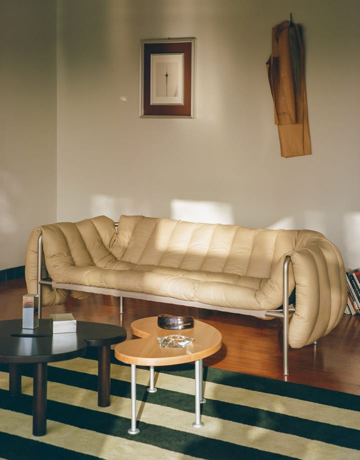 Divano a 2,5 posti Puffy 205 cm, Anthracite-acciaio inossidabile Hem