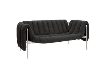 Divano a 2,5 posti Puffy 205 cm - Anthracite-acciaio inossidabile - Hem